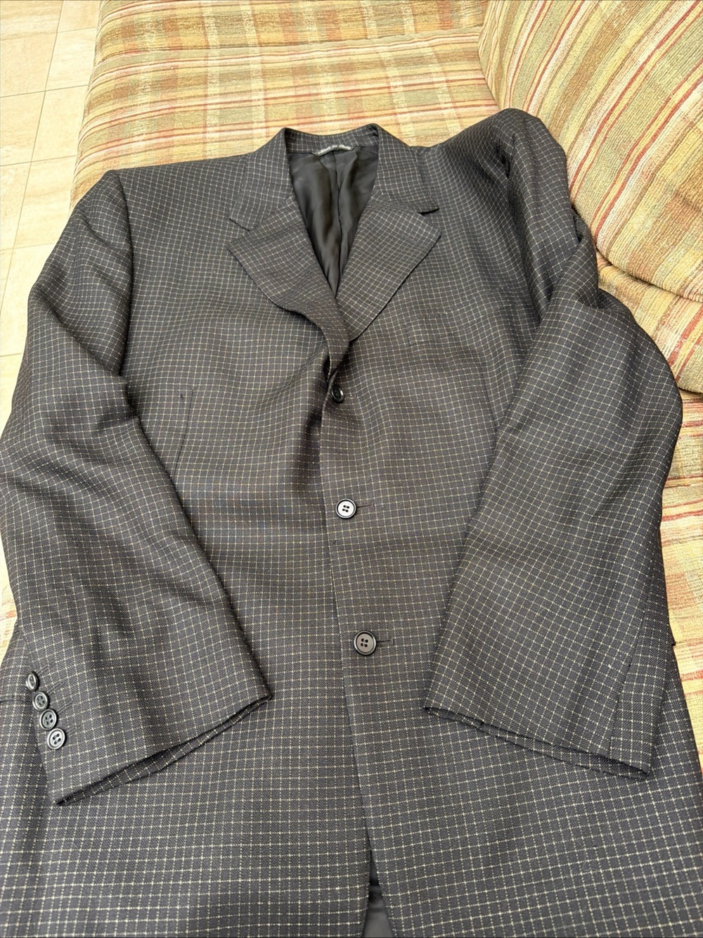 Canali Black Windowpane Sport Coat